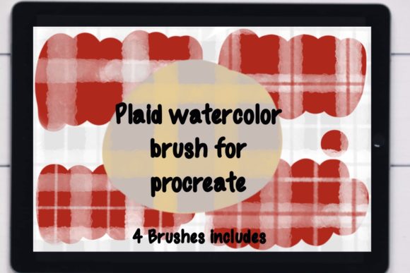 4 Plaid Watercolor Brush for Procreate and Brushes