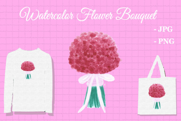 Beautiful Watercolor Flower Bouquet and Print Templates