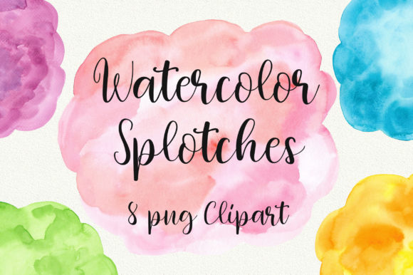 Candy Watercolor Splotches Clip Art & Backgrounds