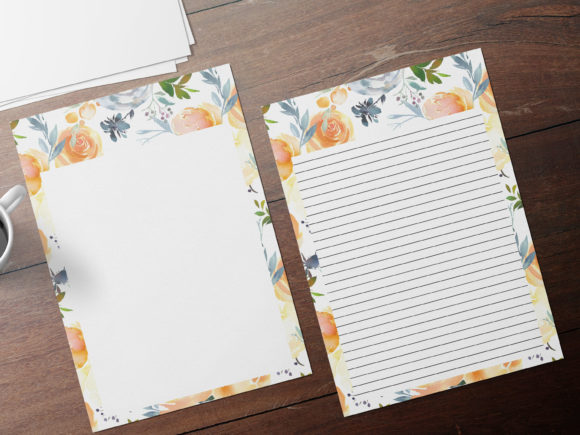 Colorful Digital Note Paper, Watercolor Print Templates