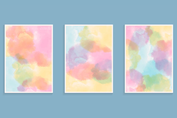 Colorful Watercolor Background Set and Backgrounds
