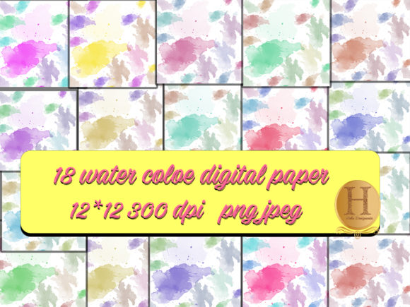 Cute Watercolor Patterns Digital Paper