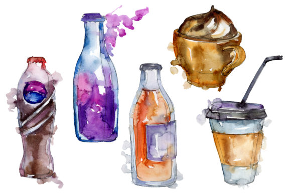 Drinks Juliet Watercolor: A Stylish Design Asset
