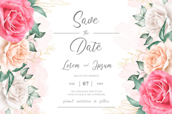 Elegant Creamy Watercolor Floral Frame Print Templates
