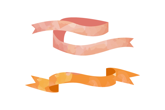 Hand Drawn Watercolor Ribbons Design and Decorative Elements