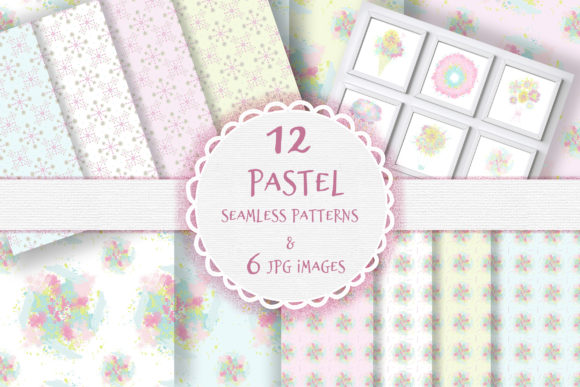 Pastel Watercolour Seamless Patterns Set
