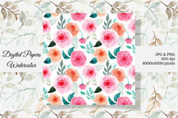 Seamless Pattern Floral Watercolor 11 and Patterns