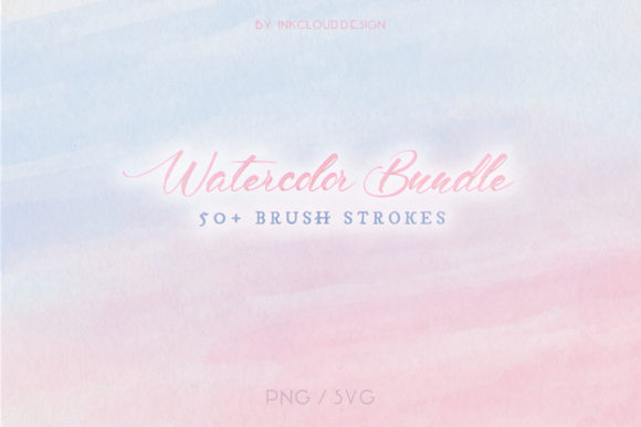 Set of 50 Watercolor Vector Elements & Textures