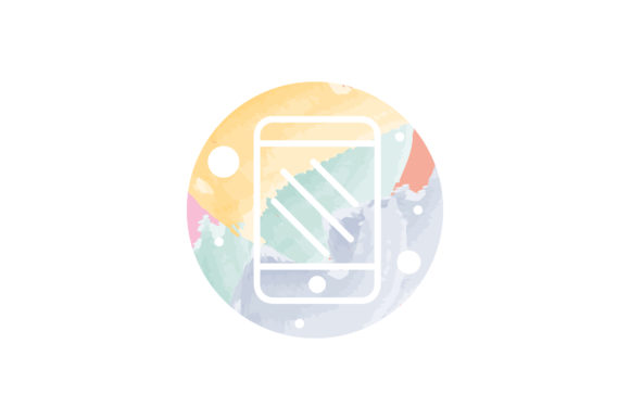 Social Media Icon Handphone Watercolor Icons