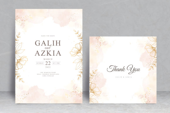 Splash Watercolor Wedding Card Template
