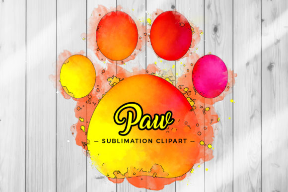 Sublimation Dog Paw Watercolor Cartoon & Crafts