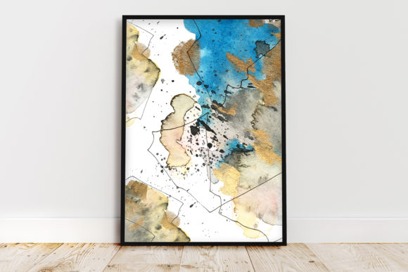 Wall Art Pattern Watercolor Paint Brush and Backgrounds