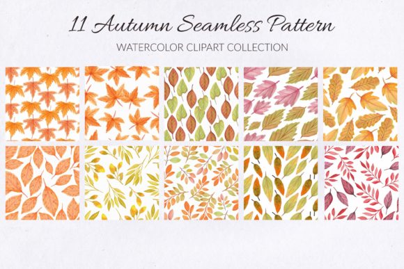 Watercolor Autumn Leaf Seamless Pattern