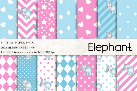Watercolor Elephant Digital Papers & Patterns Review