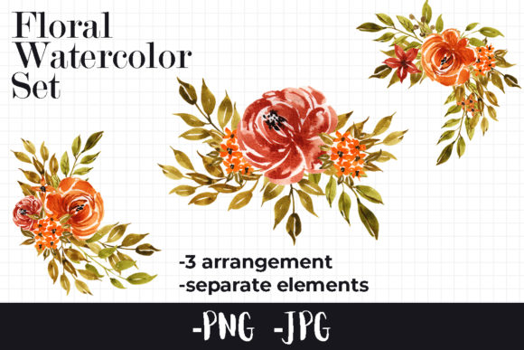 Watercolor Floral Autumn Bouquet Crafts
