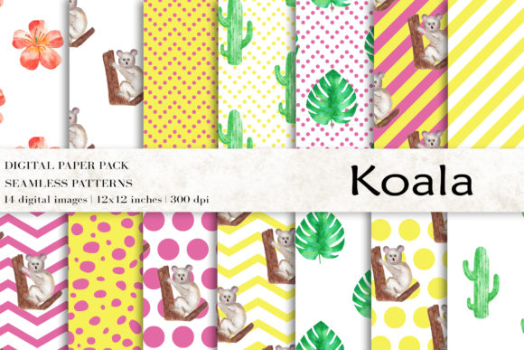 Watercolor Koala Digital Papers & Patterns Review