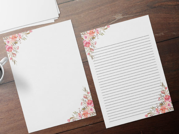 Watercolor Roses Printable Stationery and Print Templates