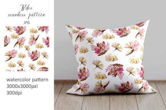 Watercolor Seamless Boho Pattern and Patterns
