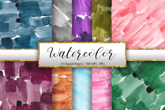 Watercolor Texture Digital Papers and Backgrounds